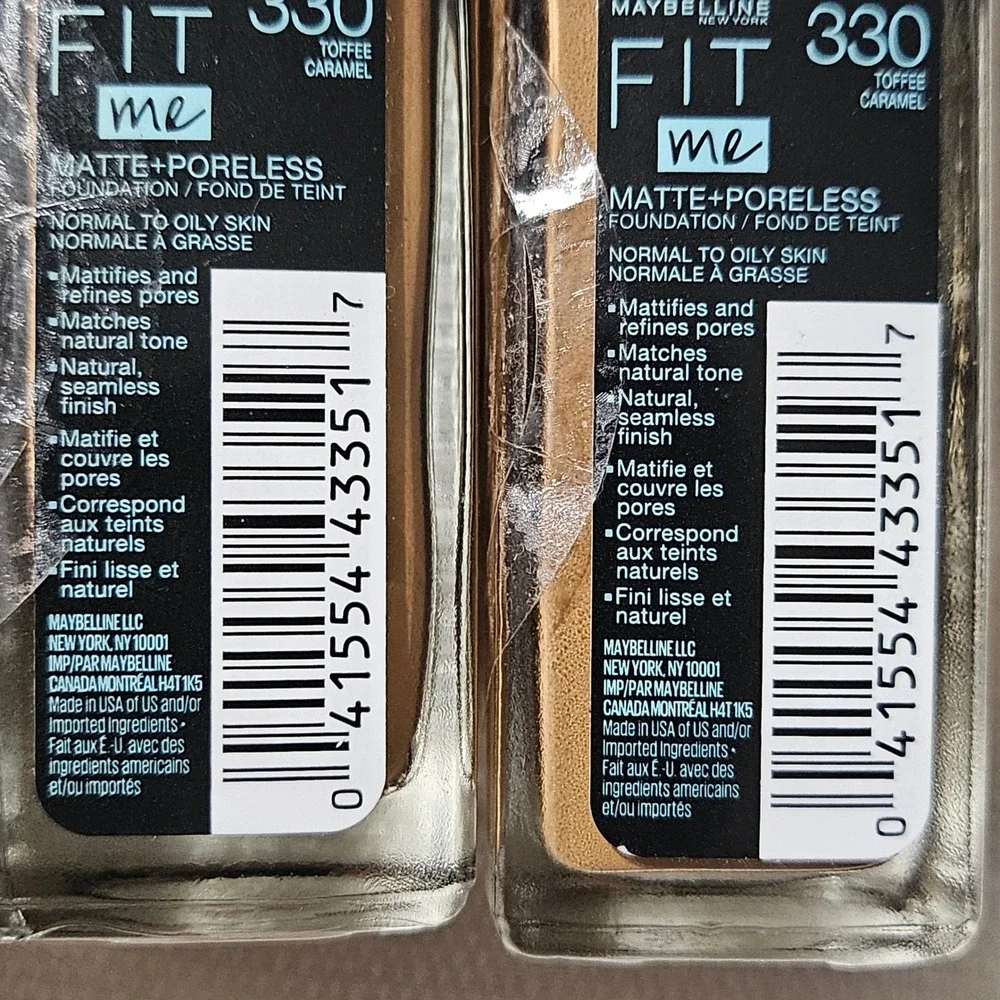 Maybelline Fit Me Matte Poreless Foundation 3 Shades Beige & Toffee lot of‎ 3